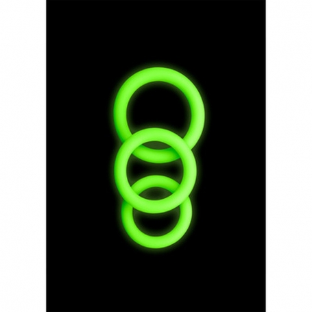 CONJUNTO DE 3 ANÉIS PARA O PÉNIS GLOW IN THE DARK OUCH!