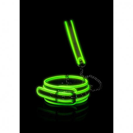 COLLIER AVEC LAISSE GLOW IN THE DARK OUCH!