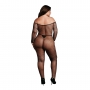 LE DÉSIR BODYSTOCKING OFFSHOULDER NECK QUEEN SIZE BLACK
