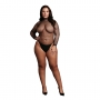 LE DÉSIR BODY WITH FISHNET STRUCTURE AND TURTLE NECK BLACK QUEEN SIZE