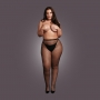 LE DÉSIR STOCKINGS WITH SMALL FISHNET STRUCTURE BLACK QUEEN SIZE