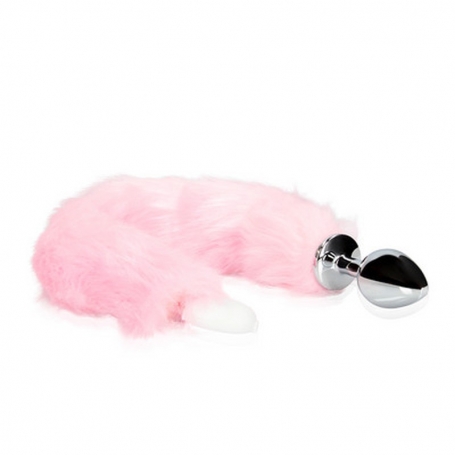 OUCH! LIGHT-UP FOX TAIL WITH METAL BUTT PLUG PINK