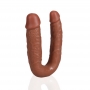 REALROCK U SHAPED DOUBLE DILDO 5 /12,7 CM TAN