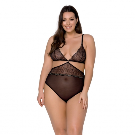 PASSION AMBERLY TEDDY BLACK QUEEN SIZE