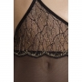 PASSION AMBERLY CORSET AND THONG BLACK QUEEN SIZE