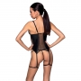 PASSION BETH CORSET AND THONG BLACK