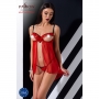 PASSION DEVIL COLLECTION CHERRY CHEMISE AND THONG RED