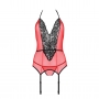CORSET ET STRING PEONIA ROUGE EROTIC LINE PASSION