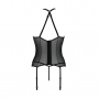 CORSÉ Y TANGA SATARA NEGRO EROTIC LINE PASSION