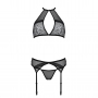 PASSION EROTIC LINE SATARA 3 PIECE SET BLACK 