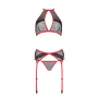 CONJUNTO DE 3 PEÇAS SATARA VERMELHO EROTIC LINE PASSION