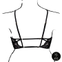 LE DÉSIR OPEN CUP TRIANGLE BRA WITH LACE AND ADJUSTABLE SLIDERS BLACK QUEEN SIZE