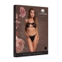 LE DÉSIR KEYHOLE MESH BRA WITH DOUBLE BACK STRAPS AND ADJUSTABLE SLIDERS BLACK 