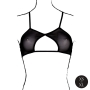 LE DÉSIR KEYHOLE MESH BRA WITH DOUBLE BACK STRAPS AND ADJUSTABLE SLIDERS BLACK 