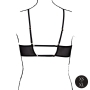 LE DÉSIR KEYHOLE MESH BRA WITH DOUBLE BACK STRAPS AND ADJUSTABLE SLIDERS BLACK 