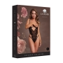 LE DÉSIR LACE UNDERWIRED OPEN CUP TEDDY WITH ADJUSTABLE SLIDERS BLACK 