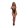 LE DÉSIR LACE UNDERWIRED OPEN CUP TEDDY WITH ADJUSTABLE SLIDERS BLACK 