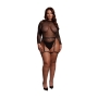 BODY COM CINTO DE LIGAS EM COURO PRETO/DOURADO BRILHANTE TAMANHO QUEEN LE DÉSIR
