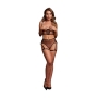 LE DÉSIR TWO PIECE SET WITH OPEN BRA AND THONG BLACK