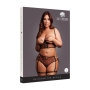 ENSEMBLE 2 PIÈCES AVEC SOUTIEN-GORGE OUVERT NOIR TAILLE REINE LE DÉSIR