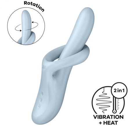 VIBRADOR HEAT FLEX 4 AZUL SATISFYER