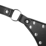 OUCH! XTREME PU LEATHER CHASTITY THONG WITH CHAIN DETAIL