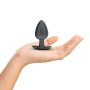 PLUG ANAL SMOOTH SILICONE LARGE 3,5 /8,9 CM GUN METAL OUCH!