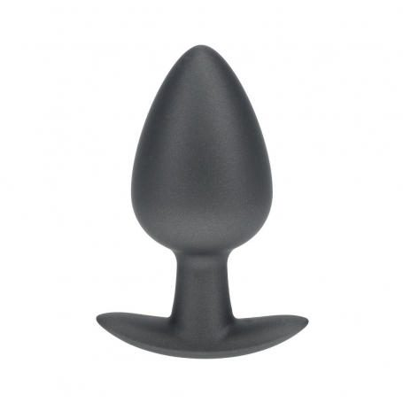 PLUG ANAL SMOOTH SILICONE LARGE 3,5 /8,9 CM GUN METAL OUCH!