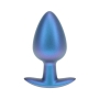 OUCH! SMOOTH SILICONE ANAL PLUG LARGE 3,5 /8,9 CM METALLIC BLUE