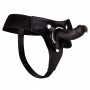 OUCH! REALISTIC LEATHER STRAP-ON 7 INCHES BLACK