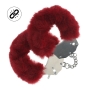 OUCH! HEAVY-DUTY FLUFFY HANDCUFFS BURGUNDY