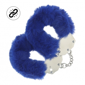 MENOTTES EN PELUCHE HEAVY-DUTY FLUFFY NAVY OUCH!