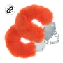 MENOTTES EN PELUCHE HEAVY-DUTY FLUFFY ORANGE OUCH!