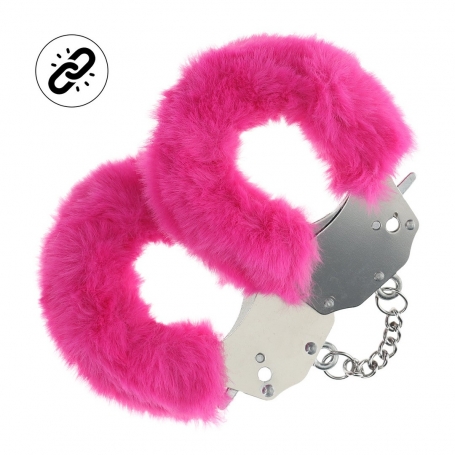 MENOTTES EN PELUCHE HEAVY-DUTY FLUFFY ROSE OUCH!