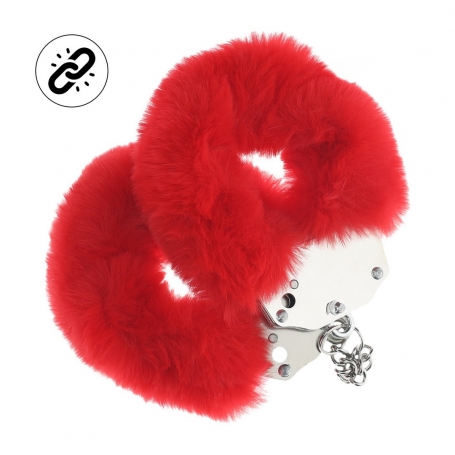 MENOTTES EN PELUCHE HEAVY-DUTY FLUFFY ROUGE OUCH!