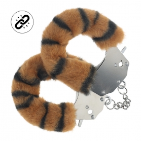 OUCH! HEAVY-DUTY FLUFFY HANDCUFFS TIGER