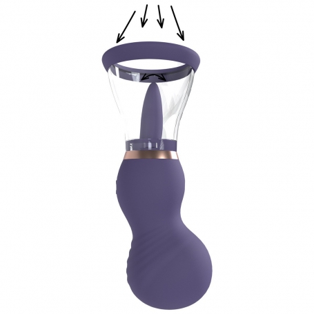 PUMPED SENSUAL RECHARGEABLE VULVA AND BREAST PUMP PURPLE