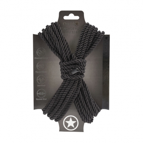 CORDON EN POLYESTER POUR BONDAGE 32.8 FT / 10 M NOIR OUCH!