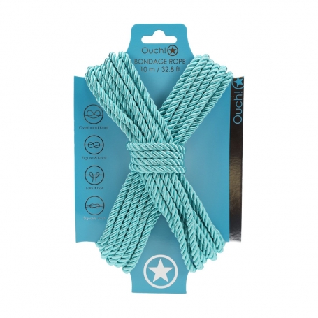 CORDON EN POLYESTER POUR BONDAGE 32.8 FT / 10 M BLEU OUCH!