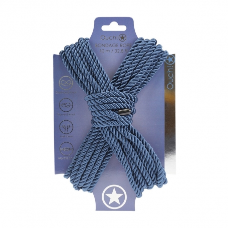 OUCH! POLYESTER BONDAGE ROPE 32.8 FT / 10 M NAVY BLUE