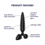 GODE EN VERRE AVEC PLUG TRIPLE CRYSTAL 1 NOIR SATISFYER