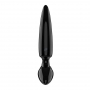 DILDO DE VIDRIO CON PLUG TRIPLE CRISTAL 1 NEGRO SATISFYER