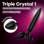 SATISFYER TRIPLE CRYSTAL 1 GLASS DILDO WITH PLUG BLACK