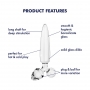 DILDO DE VIDRIO CON PLUG TRIPLE CRISTAL 1 TRANSPARENTE SATISFYER