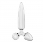 SATISFYER TRIPLE CRYSTAL 1 GLASS DILDO WITH PLUG CLEAR