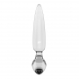 SATISFYER TRIPLE CRYSTAL 1 GLASS DILDO WITH PLUG CLEAR