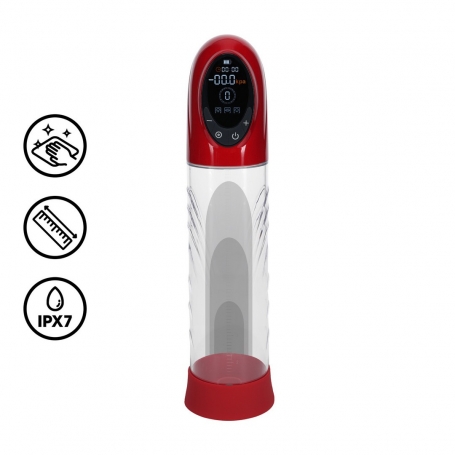 PUMPED CYBERPULSE AUTOMATIC WATERPROOF PENIS PUMP METALLIC RED