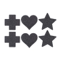 LE DÉSIR NIPPLE COVER SET 3 PIECE CROSS STAR HEART BLACK