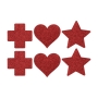 LE DÉSIR NIPPLE COVER SET 3 PIECE CROSS STAR HEART RED