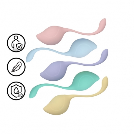 ENSEMBLE DE 5 BOULES VAGINALES PELVIC STEM KEGEL KIT MULTICOLOR LOVELINE 